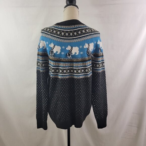 Holiday Time POLAR BEAR Ugly Christmas Holiday Sweater – Size  Small - Picture 3 of 16